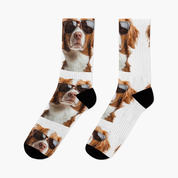 Item preview, Funny cool Brittany Spaniel Dog wearing sunglasses designed and sold by LazyOwlStore.