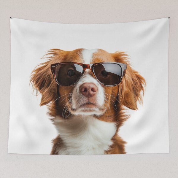 Item preview, Funny cool Brittany Spaniel Dog wearing sunglasses designed and sold by LazyOwlStore.