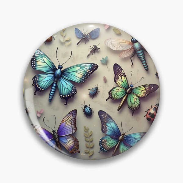 Aperçu de l'œuvre Motif de papillons et d'insectes vibrants - Design nature coloré créée et vendue par InsightA.