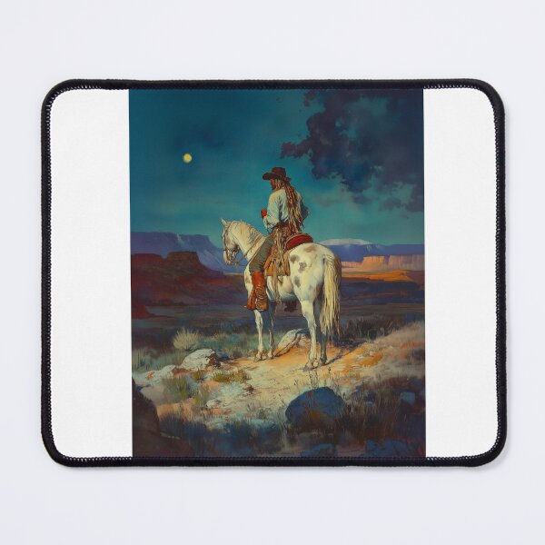 Item preview, Western world 3. Original watercolour artwork. American Indigenous cowboy western painting. Digital art Print. Poster. Home Decor. designed and sold by organicflowart.