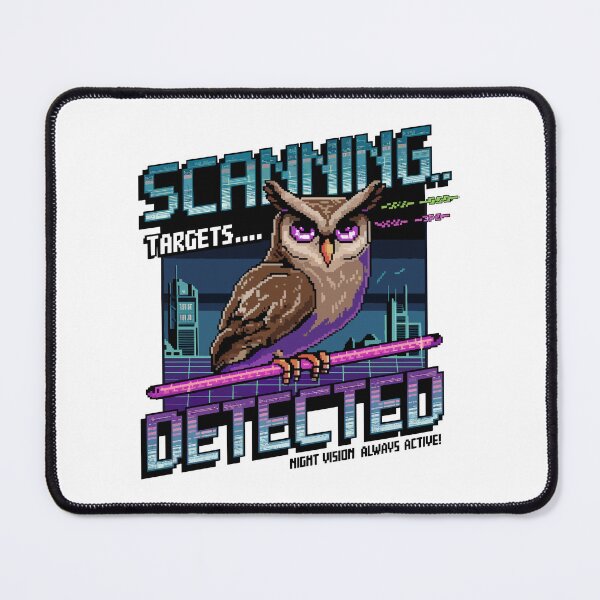 Item preview, Cyber Owl Surveillance Pixel Art – Scanning Targets Detected designed and sold by NaturePixel.