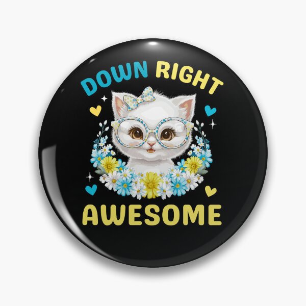 Item preview, Down Right Awesome Syndrome Awareness Kid Cute Blue Cat  designed and sold by TheTimer.