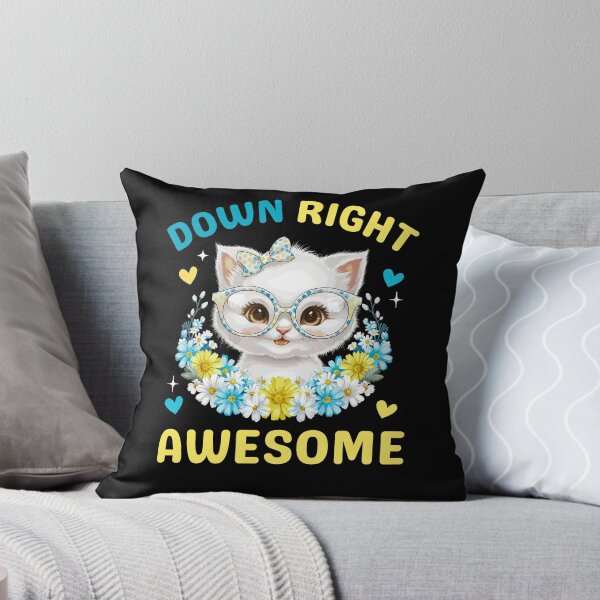 Item preview, Down Right Awesome Syndrome Awareness Kid Cute Blue Cat  designed and sold by TheTimer.
