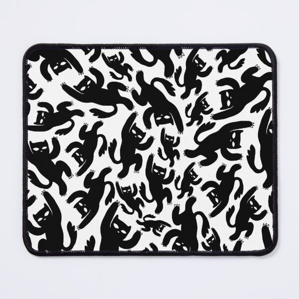 Item preview, Black Cats - Cat Pattern - Black and White - Hand Drawn designed and sold by DreamersPlan.