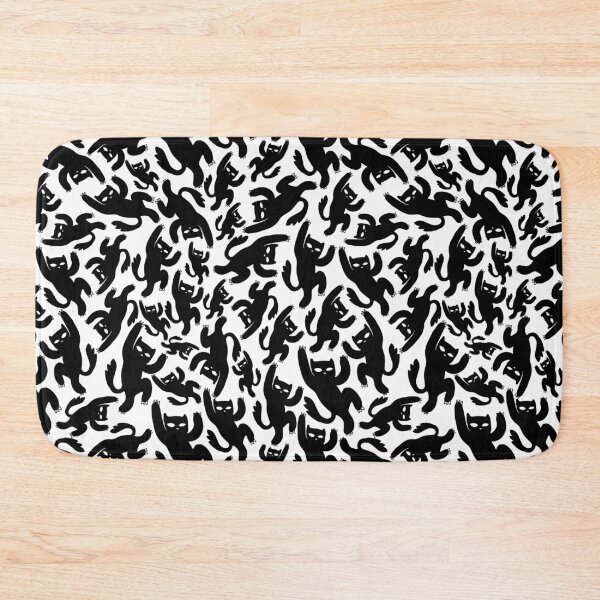 Item preview, Black Cats - Cat Pattern - Black and White - Hand Drawn designed and sold by DreamersPlan.