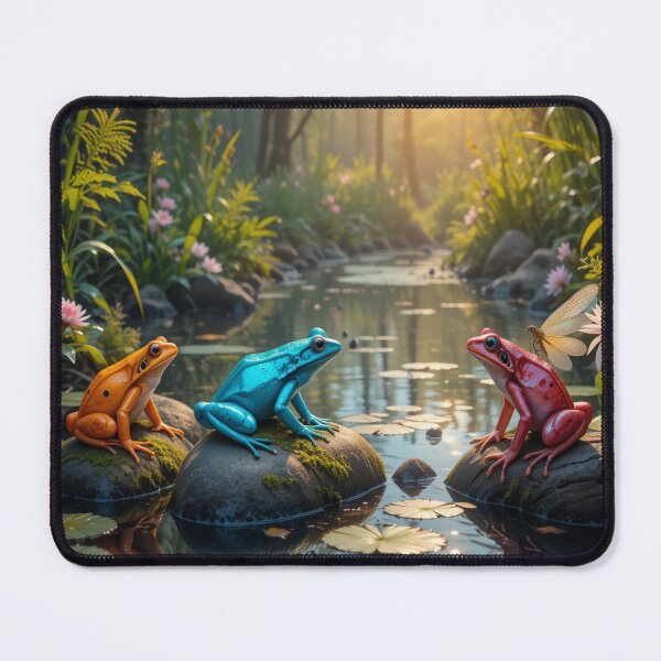 Item preview, Three vibrantly colored frogs designed and sold by InezPhotography.