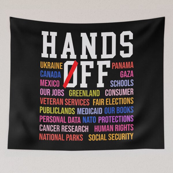 Item preview, Hands Off Protest Saturday April 5 Retro designed and sold by lidanmasi.