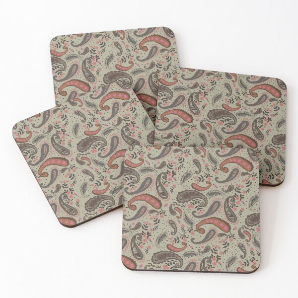 Item preview, Retro Paisley Pattern Print - Beige and Pink designed and sold by DreamersPlan.