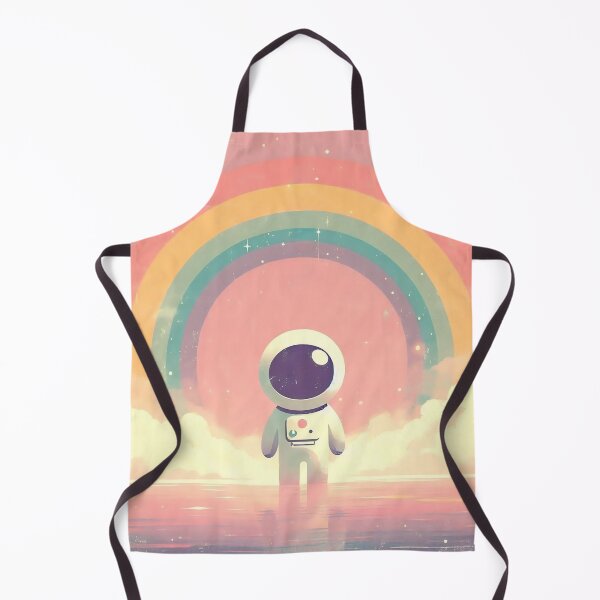 Item preview, Rainbow Spacewalk: Retro Astronaut in Pastel Landscape designed and sold by 123Rainbow.