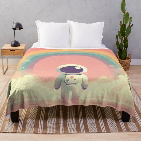 Item preview, Rainbow Spacewalk: Retro Astronaut in Pastel Landscape designed and sold by 123Rainbow.