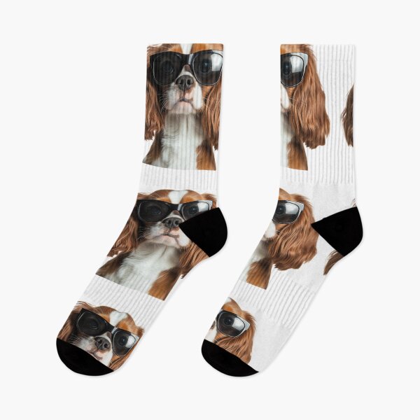 Item preview, Funny cool Cavalier King Charles Spaniel Dog wearing sunglasses designed and sold by LazyOwlStore.