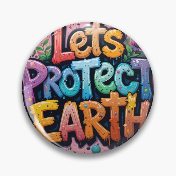 Item preview, graffiti-style lettering spells out "Let's Protect Earth" designed and sold by InezPhotography.