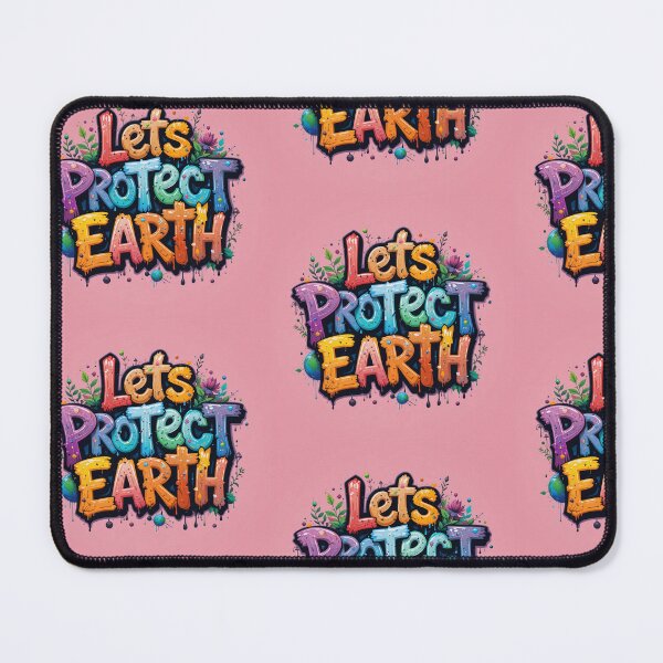 Item preview, graffiti-style lettering spells out "Let's Protect Earth" designed and sold by InezPhotography.