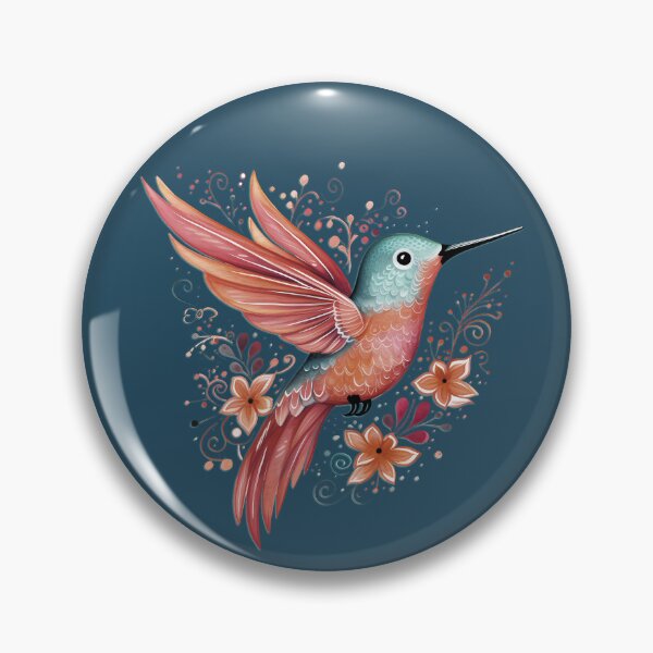 Item preview, Colibrí con rayos de sol florales designed and sold by Tabble-Dabble.
