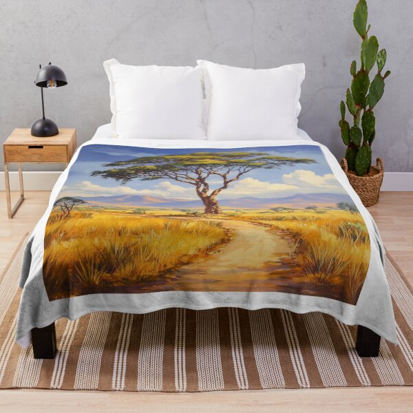 Item preview, African Safari Path – Acacia Tree Landscape Painting Tee designed and sold by AchaRat.