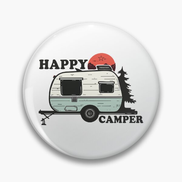 Item preview, Happy Camper - Retro - Camping Sticker - Camping Shirt  designed and sold by DreamersPlan.