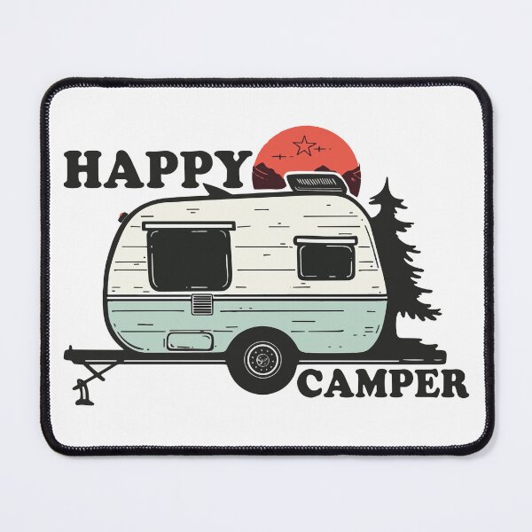 Item preview, Happy Camper - Retro - Camping Sticker - Camping Shirt designed and sold by DreamersPlan.