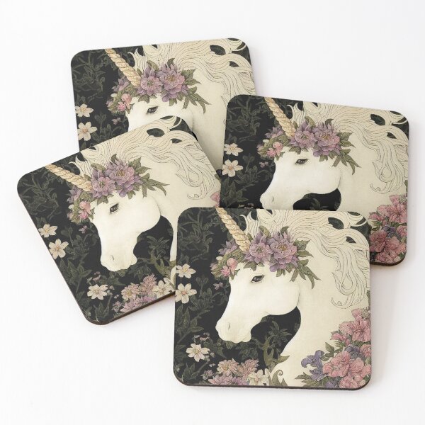 Item preview, Vintage Unicorn - Floral Unicorn Print - Art Poster designed and sold by DreamersPlan.