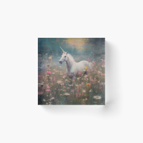 Aperçu de l'œuvre Licorne dans un pré - cottagecore - rêveur créée et vendue par DreamersPlan.
