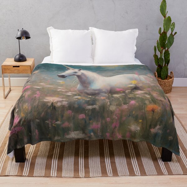 Item preview, Unicorn in a Meadow - cottagecore - dreamy designed and sold by DreamersPlan.