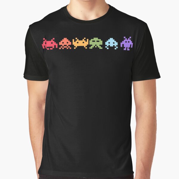 Artikel-Vorschau von Space Invaders Pixel Art Regenbogen-Aliens, designt und verkauft von VSStore.