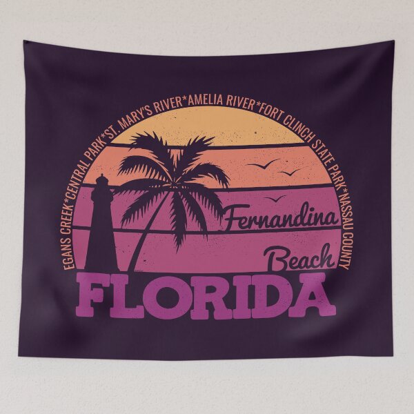 Item preview, Fernandina Beach Florida Retro Sunset Local Pride Logo designed and sold by CRHPOD20.