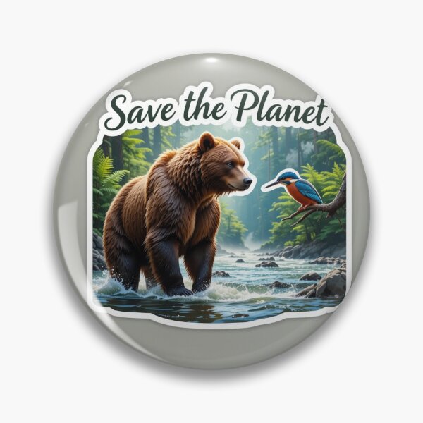 Item preview, bear stands in a flowing river designed and sold by InezPhotography.