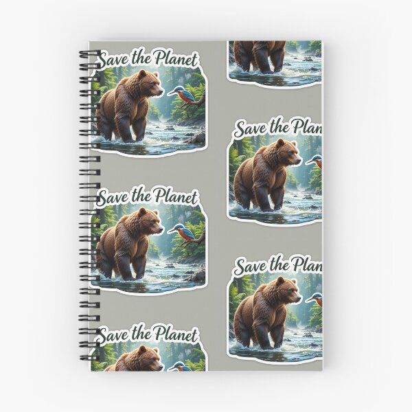 Item preview, bear stands in a flowing river designed and sold by InezPhotography.