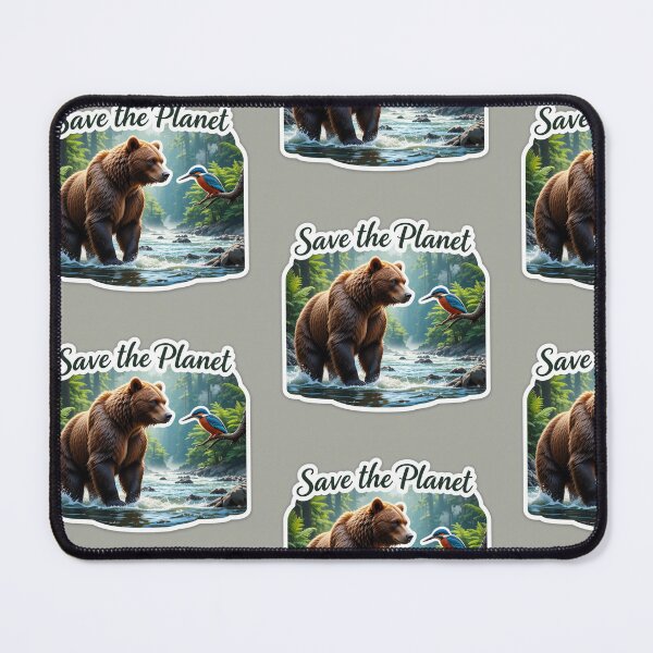 Item preview, bear stands in a flowing river designed and sold by InezPhotography.