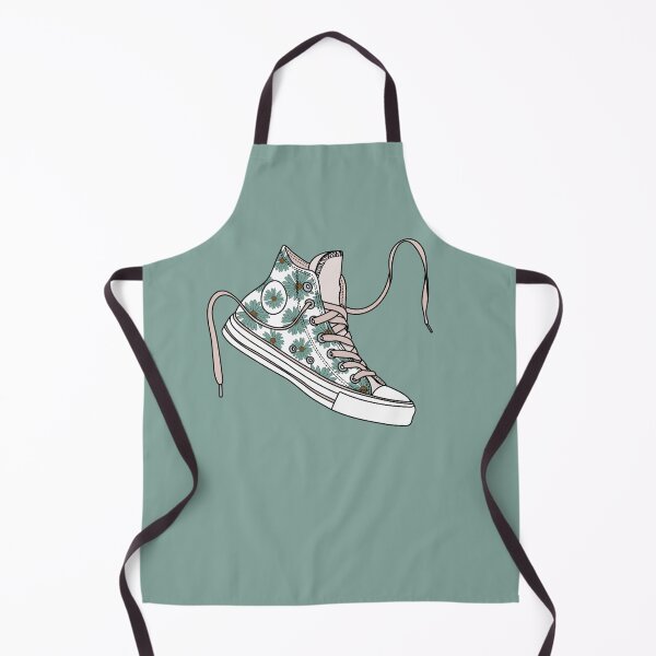 Item preview, Daisy flower pattern cream & green high tops designed and sold by MickeyEdwards.