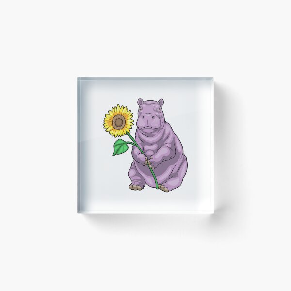 Item preview, Hippo Sunflower Flower designed and sold by Snabdesign84.