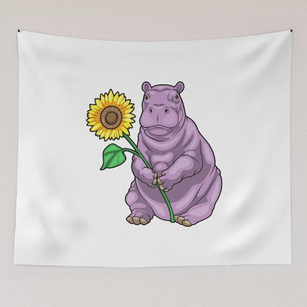Item preview, Hippo Sunflower Flower designed and sold by Snabdesign84.