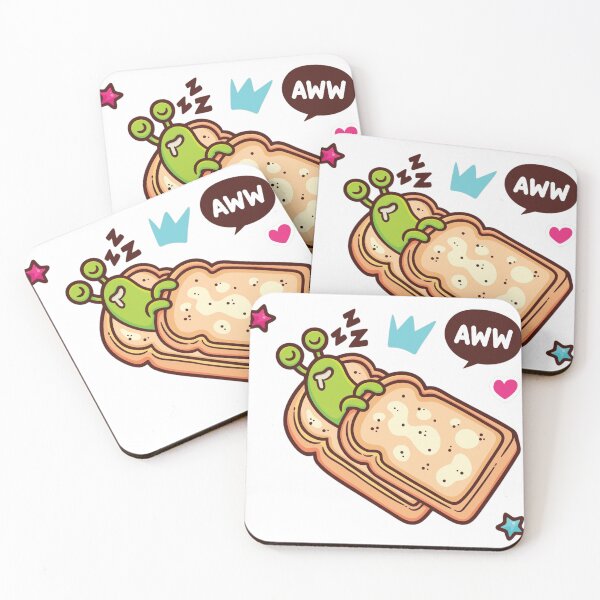 Item preview,  a green snail sleeping on two slices of toast designed and sold by esycrazy.