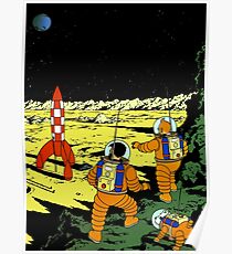 Tintin Adventurers on the Moon Poster