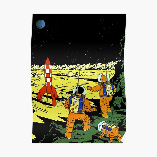 Tintin Adventurers on the Moon Poster