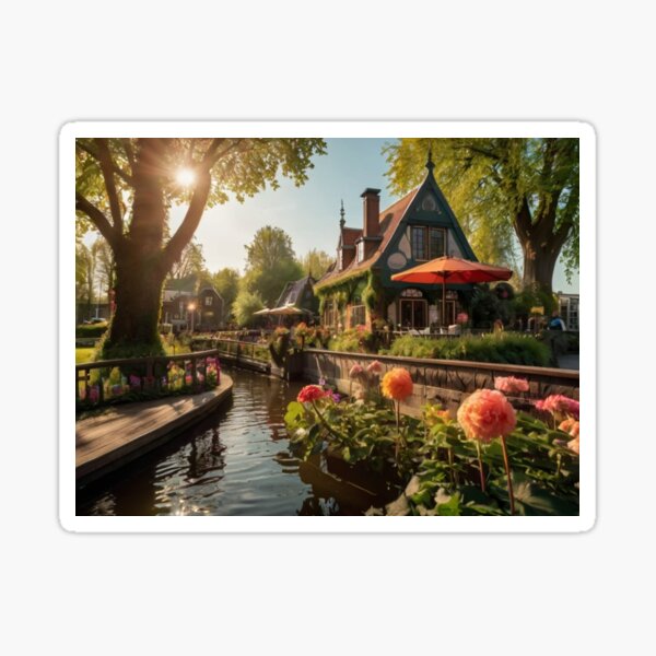 Item preview, Sunlit Flowers and Enchantment: A Dutch Restaurant’s Charm designed and sold by BlareBlare.