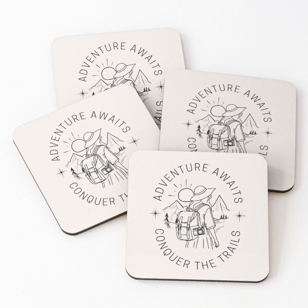 Item preview, Adventure Awaits, Conquer the Trails Aesthetic Line Art designed and sold by ureggie.