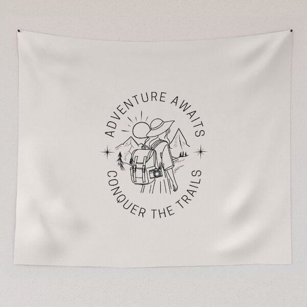 Item preview, Adventure Awaits, Conquer the Trails Aesthetic Line Art designed and sold by ureggie.