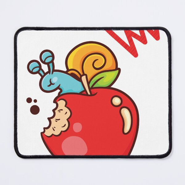Item preview, a blue snail sitting on a bitten red apple. designed and sold by esycrazy.