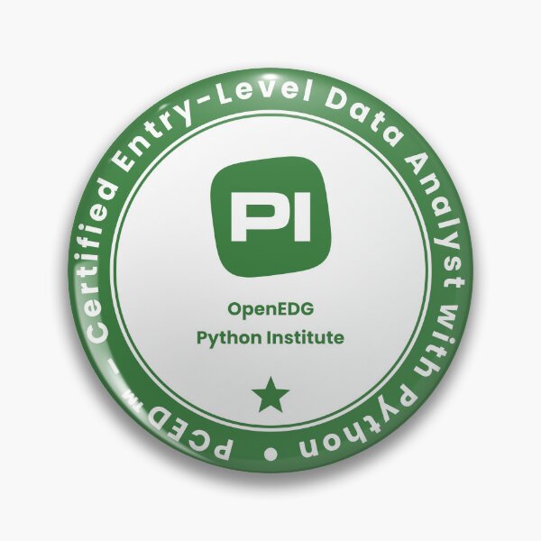 Item preview, PCED – Certified Entry-Level Data Analyst with Python  designed and sold by diPazzo.