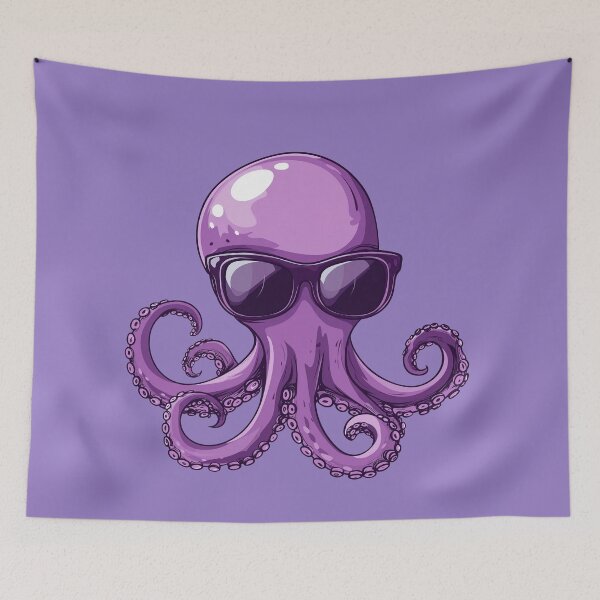 Item preview, Funny cool Octopus wearing sunglasses  designed and sold by FluffyGallery.