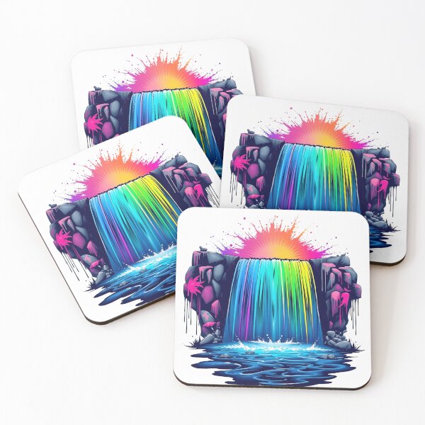 Item preview, Enchanted Rainbow Waterfall: Vibrant Digital Art designed and sold by gtrock.