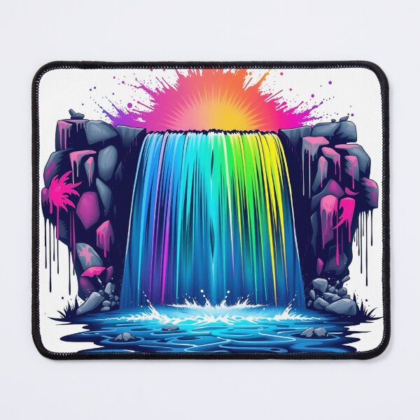 Item preview, Enchanted Rainbow Waterfall: Vibrant Digital Art designed and sold by gtrock.
