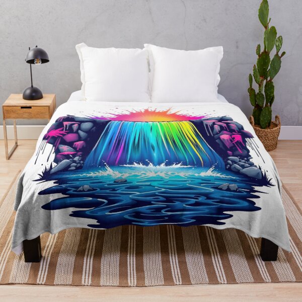 Item preview, Enchanted Rainbow Waterfall: Vibrant Digital Art designed and sold by gtrock.