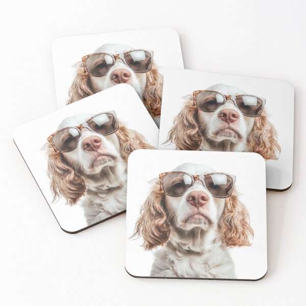 Item preview, Funny cool Clumber Spaniel Dog wearing sunglasses designed and sold by LazyOwlStore.