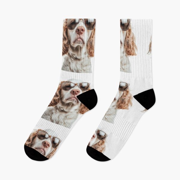 Item preview, Funny cool Clumber Spaniel Dog wearing sunglasses designed and sold by LazyOwlStore.