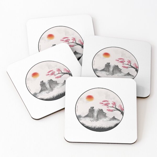 Item preview, Japanese serenity - sakura tree waterfall designed and sold by LenaSilver.