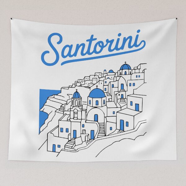 Item preview, Santorini, Greece designed and sold by Traveldrawings.