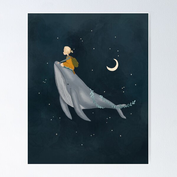 Artikel-Vorschau von Starry Whale Rider - Wunderlicher Nachthimmel Kunstdruck, designt und verkauft von UrchinBayArt.