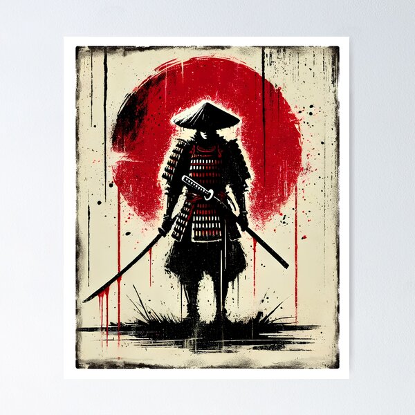 Item preview, Vintage Retro Samurai Japanese Art Fighter Martial designed and sold by Kimberley King Art  King Art.
